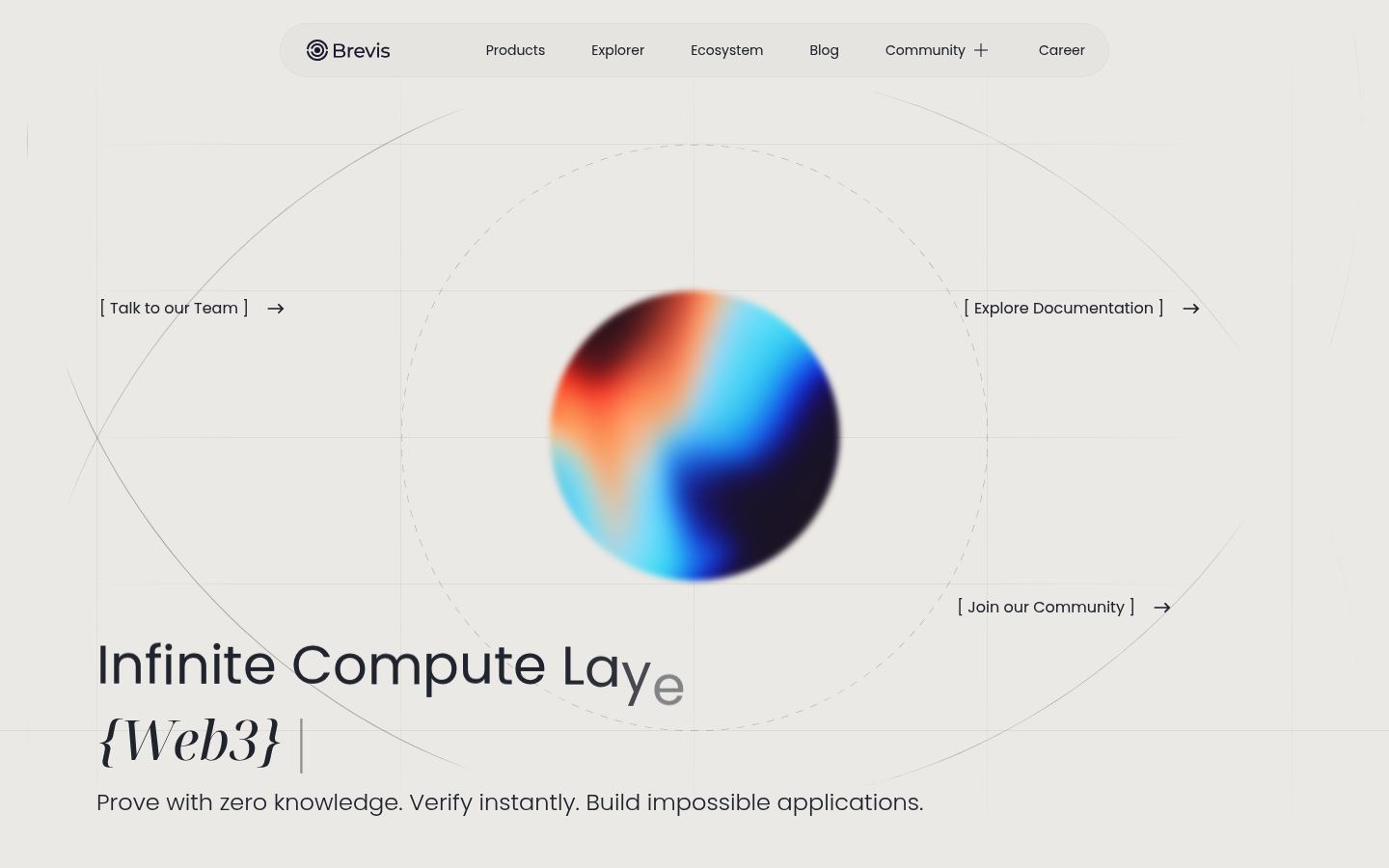 Brevis Network website — Infinite Compute Layer for Web3