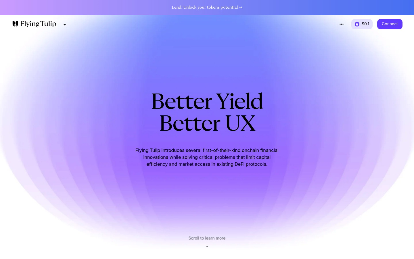 Flying Tulip website — DEX/AMM protocol launched by Andre Cronje via CoinList, Q1 2026 Launchpad Scorecard