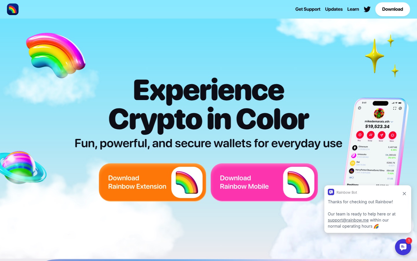 Rainbow Wallet website — points-to-token TGE via CoinList, Q1 2026 Launchpad Scorecard